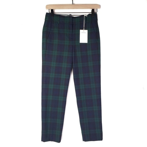 NEW J.Crew Cameron Plain Trousers‎ 00P Petite Blue Green NWT - Picture 1 of 8